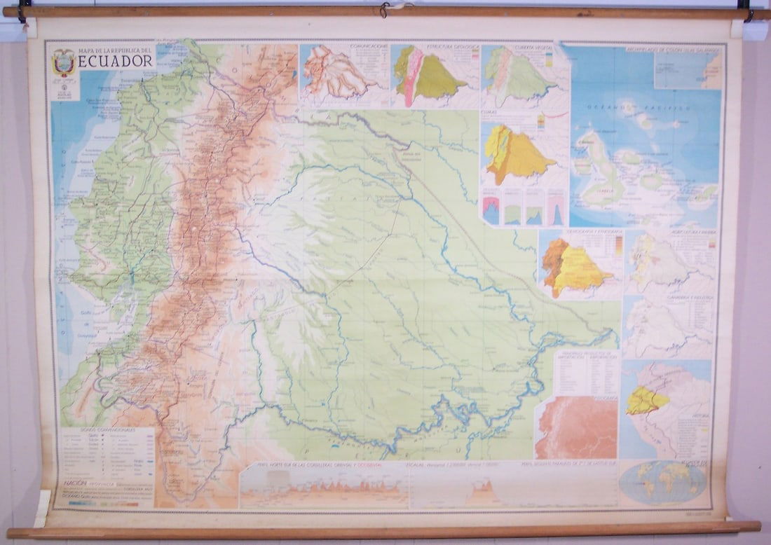 Mapa De La Republica del Ecuador: Publication Date:c1958 Title:Mapa De La Republica del Ecuador Cartographer: Publisher:Aguilar Brief Description:Physical-Political depiction of Ecuador. Stark contrast physically between mountains and