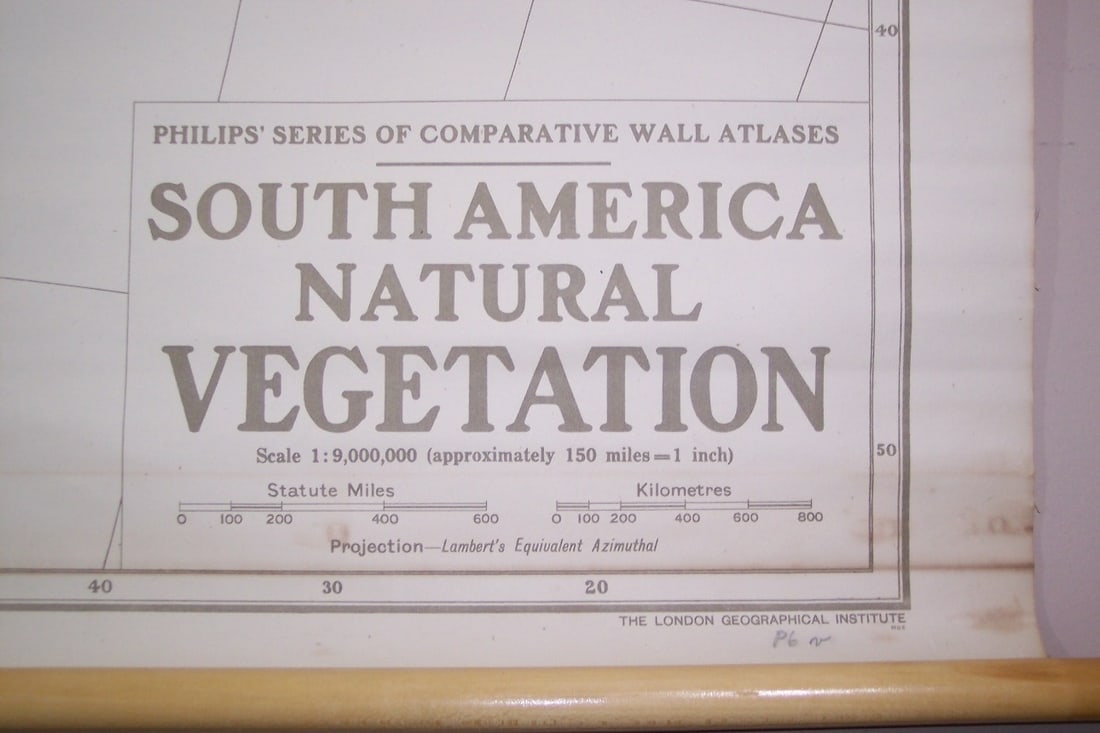 Philips' Series of Comparative Wall Atlases - South America Natural Vegetation - 2