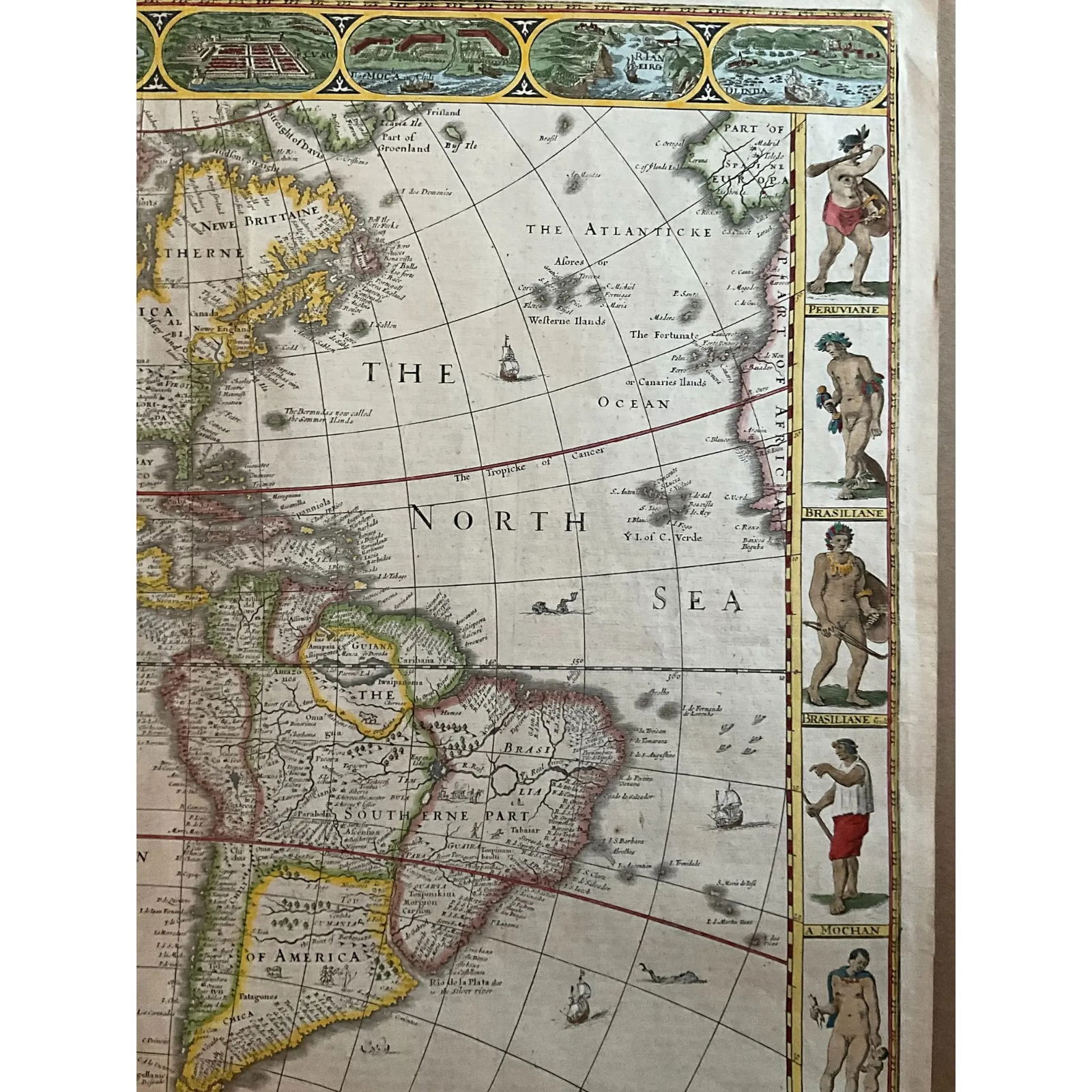 America, With Those Known Parts in That Unknowne World John Speed, 1676 London - 2