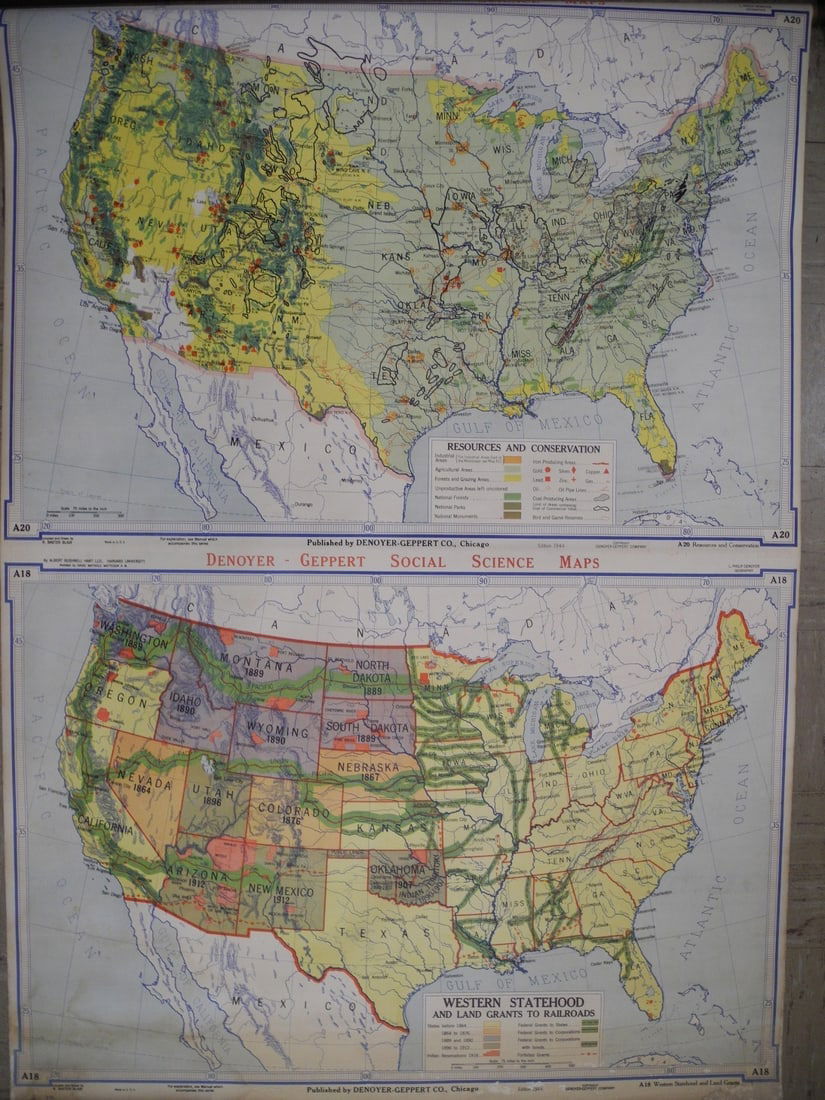 A18 Western Statehood and Land Grants to Railroads / A20 Resources and Conservation (1 of 6)