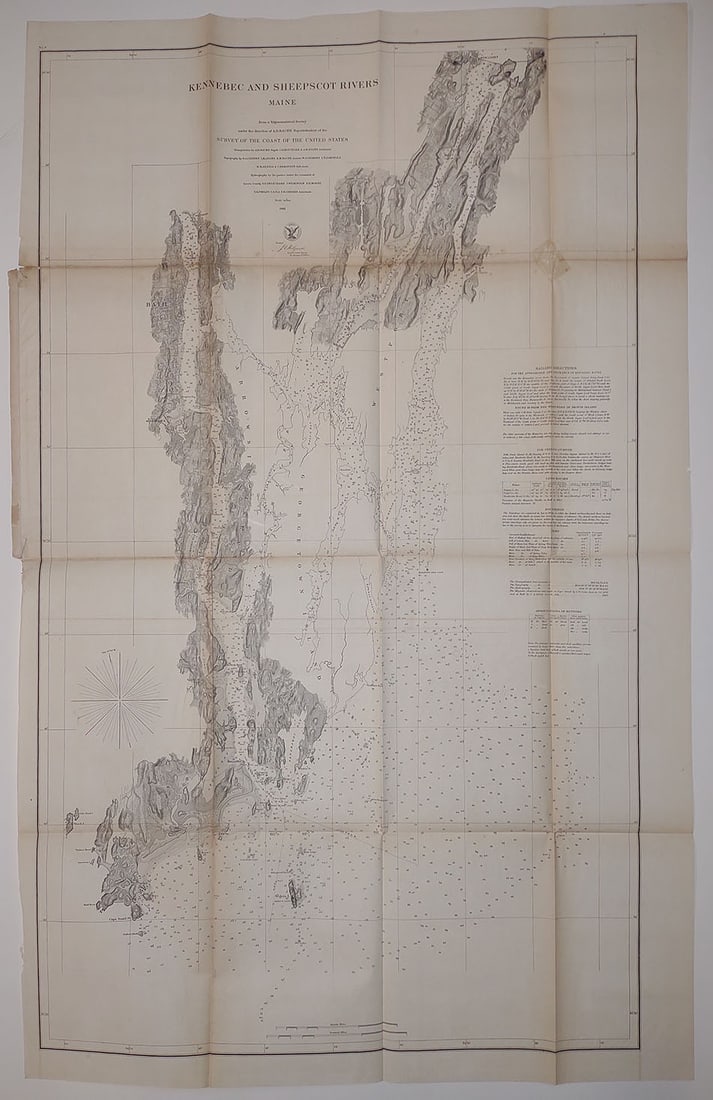 Kennebec and Sheepscot Rivers Maine: Publication Date:1868Title:Kennebec and Sheepscot Rivers MaineCartographer:GILBERT, A. D./A.D. BACHEPublisher:U.S. COAST SURVEYBrief Description:"from a trigonometrical survey under the direction of