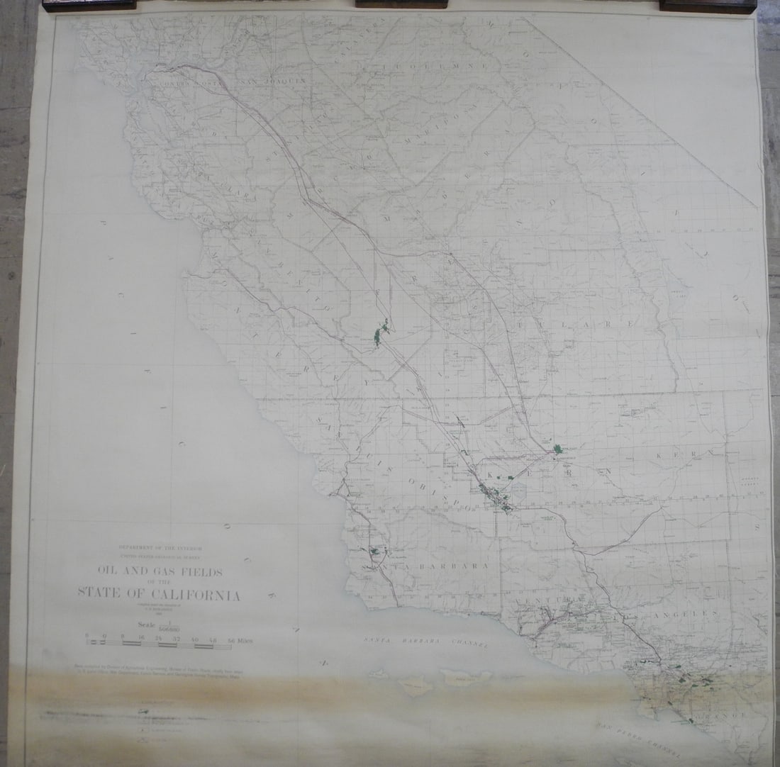 Oil and Gas fields of the State of California: Publication Date:1923Title:Oil and Gas fields of the State of CaliforniaCartographer:G. B. RichardsonPublisher:U.S. G. SBrief Description:Compiled under the direction of G. B. Richardson. Deposits