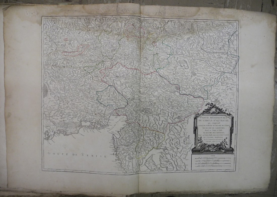 Partie Meridionale Du Cercle D'autriche,: Publication Date:1757Title:Partie Meridionale Du Cercle D'autriche,Cartographer:ROBERT DE VAUGONDY, DIDIER (1723-1786)Publisher:LES AUTEURS ET BOUDETBrief Description:qui comprend la basse partie du