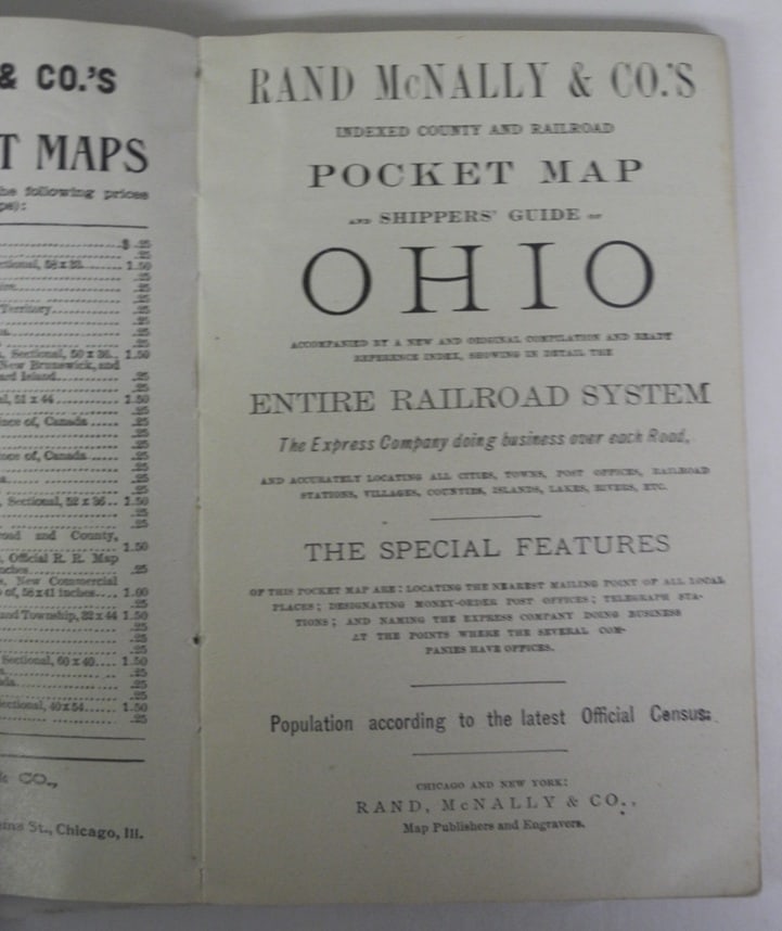 Rand, McNally & Co.'S Indexed County and Railroad Pocket Map And Shippers' Guide of Ohio - 3