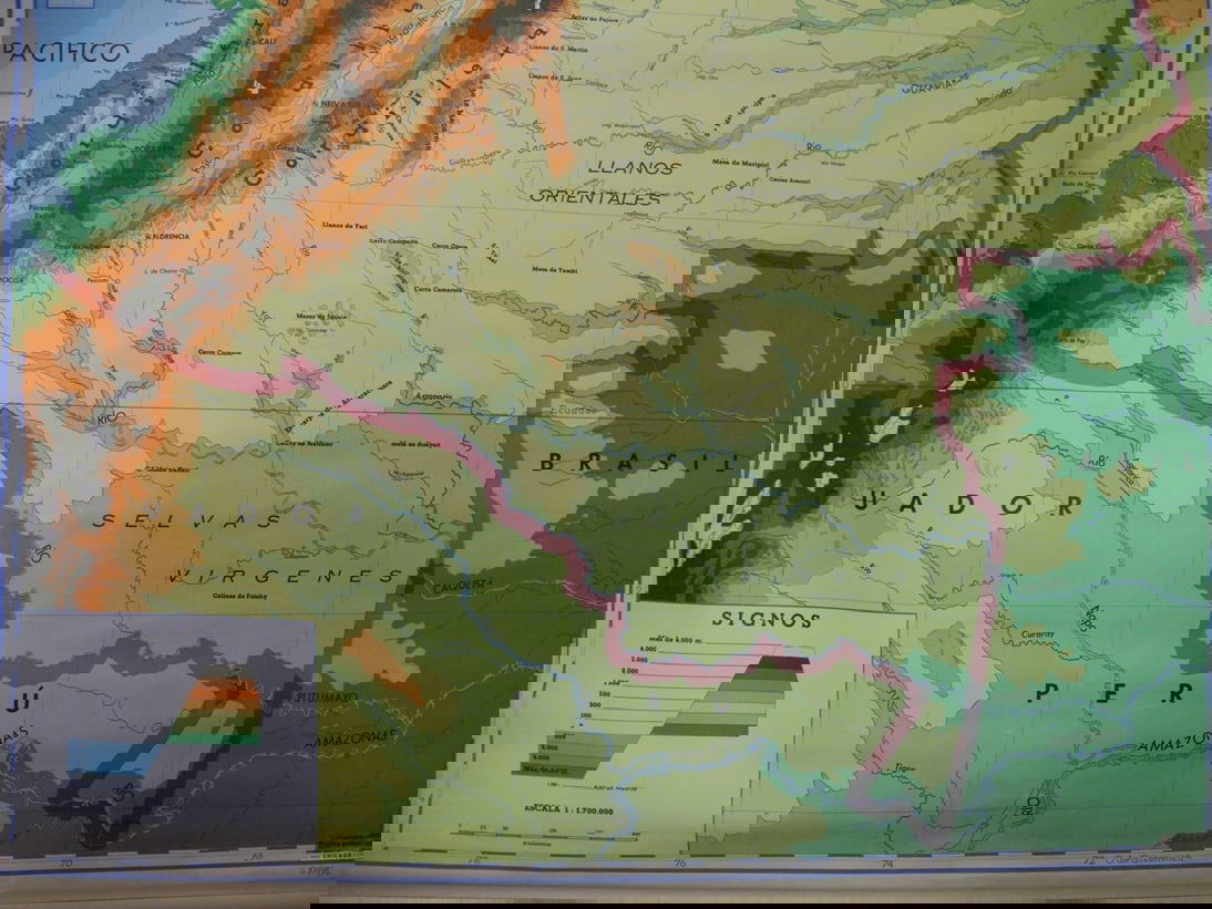 Republica de Colombia mapa fisico - 3