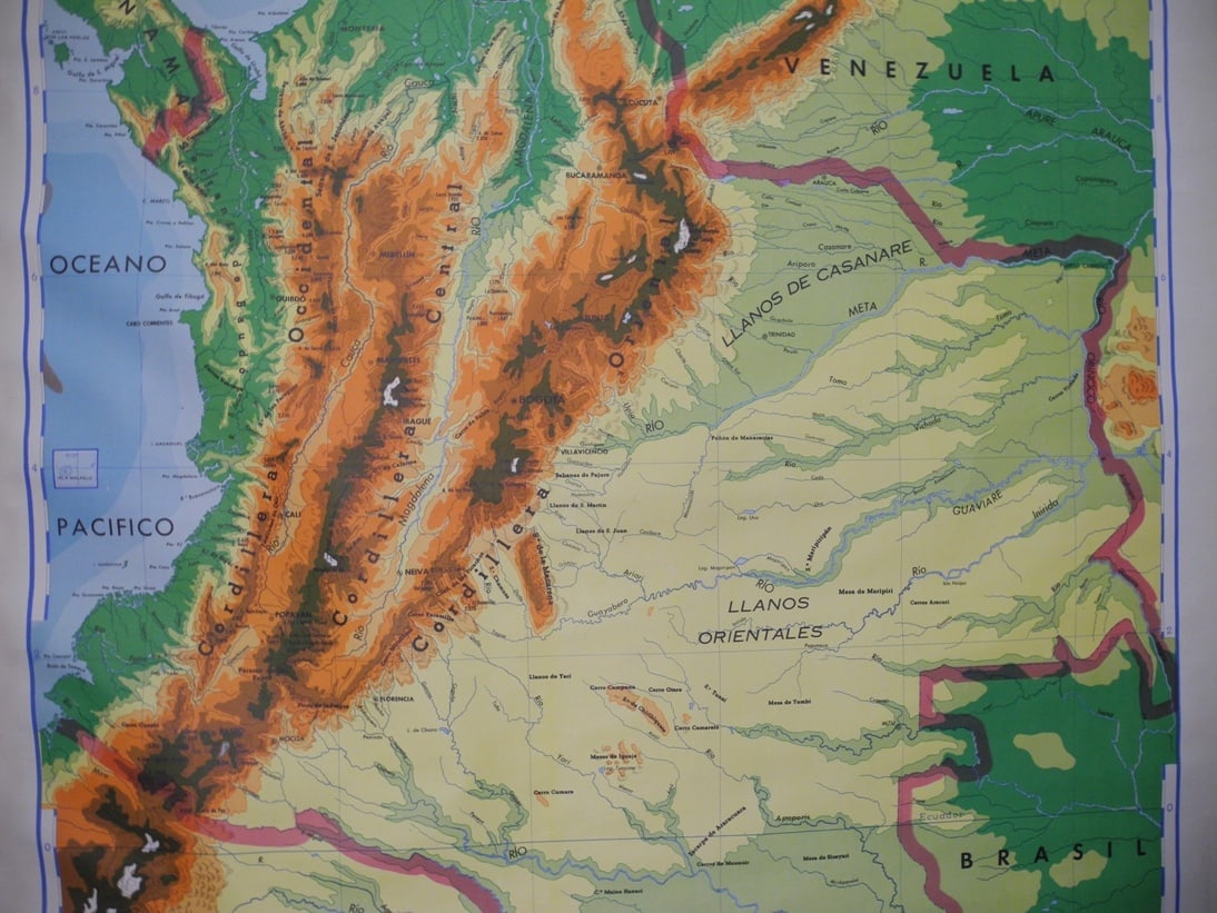 Republica de Colombia mapa fisico - 4