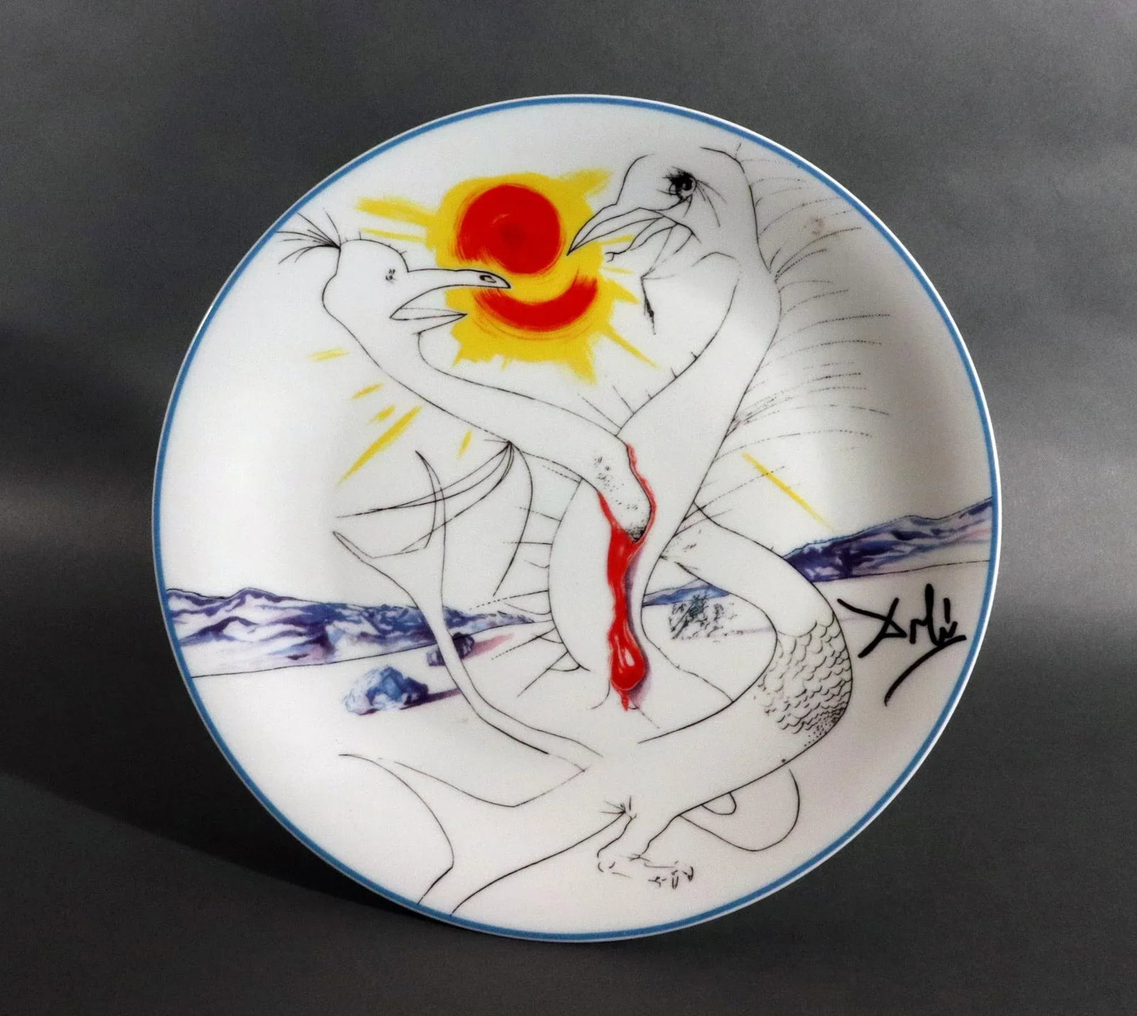 Six Limoges Transfer-Printed Porcelain Cabinet Plates Designed by Salvador Dali- ''Le Conquete Du Co - 3