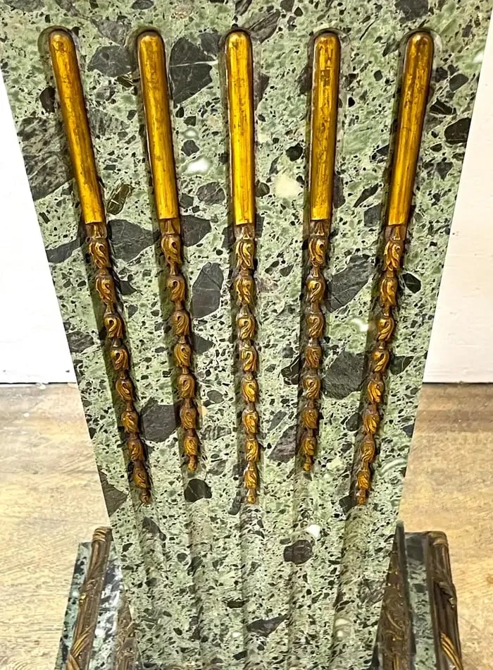 Late 19th Century Magnificent French Neoclassical Ormolu Mounted Verdigris Marble Pedestal - 2