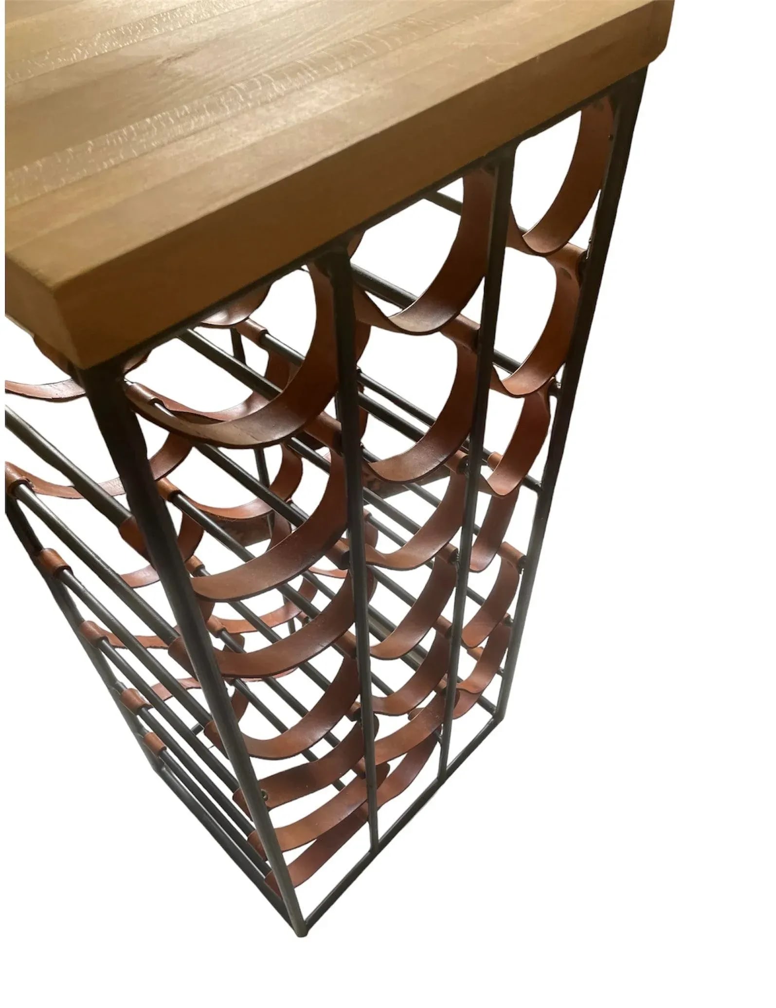 1960s Wrought Iron and Leather Wine Bottle Holder - 7