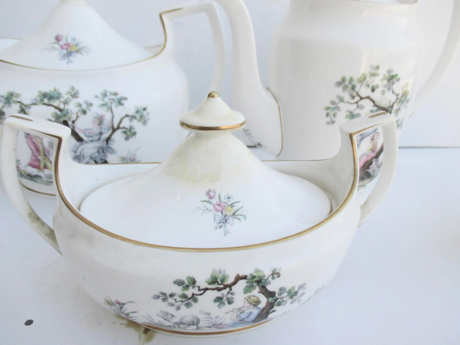 Royal Worcester England Watteau Pattern Coffee Tea Service -A Group of 24 - 4