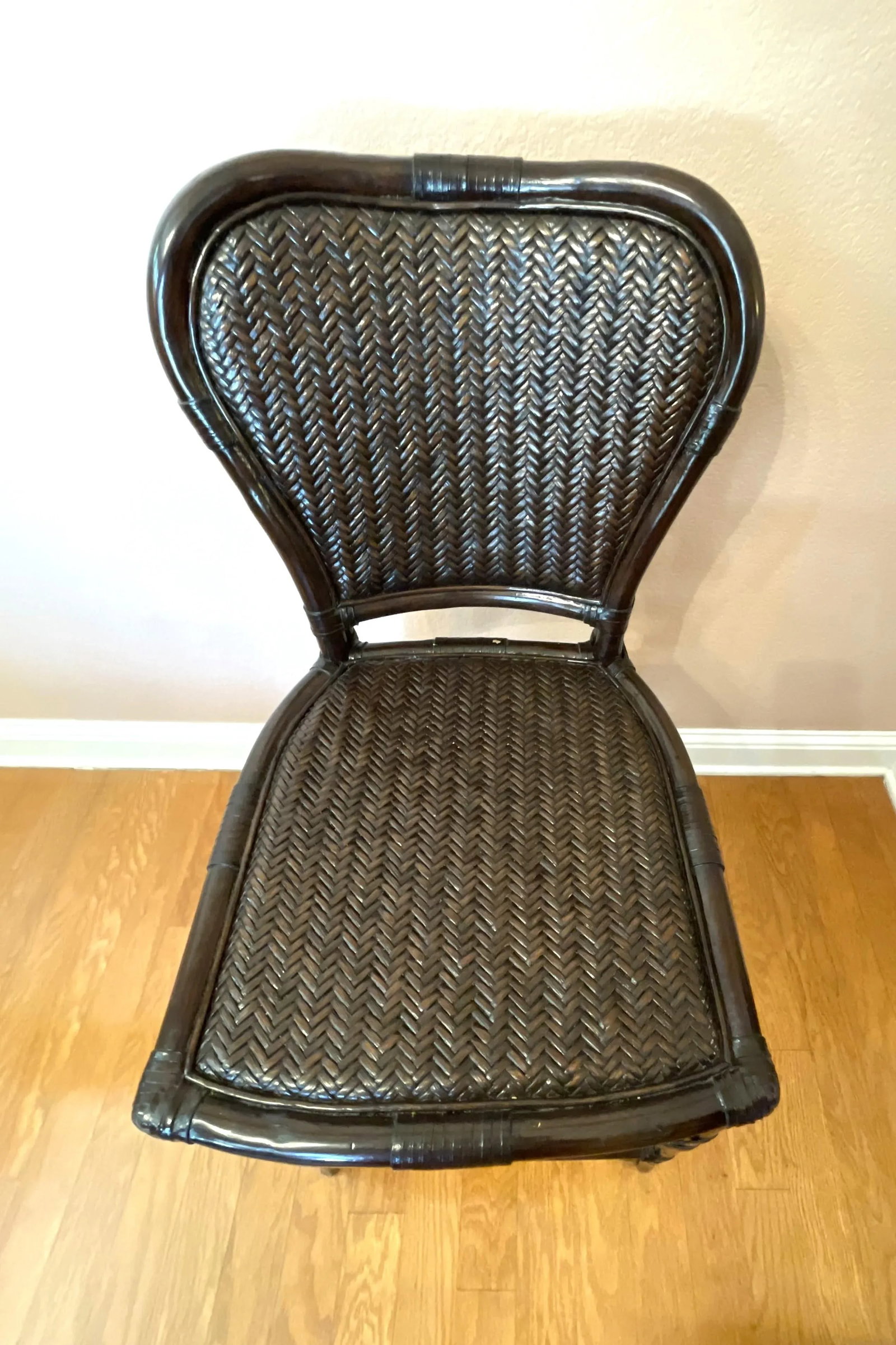 Late 20th Century Black Rattan Counter Stools - a Pair - 10