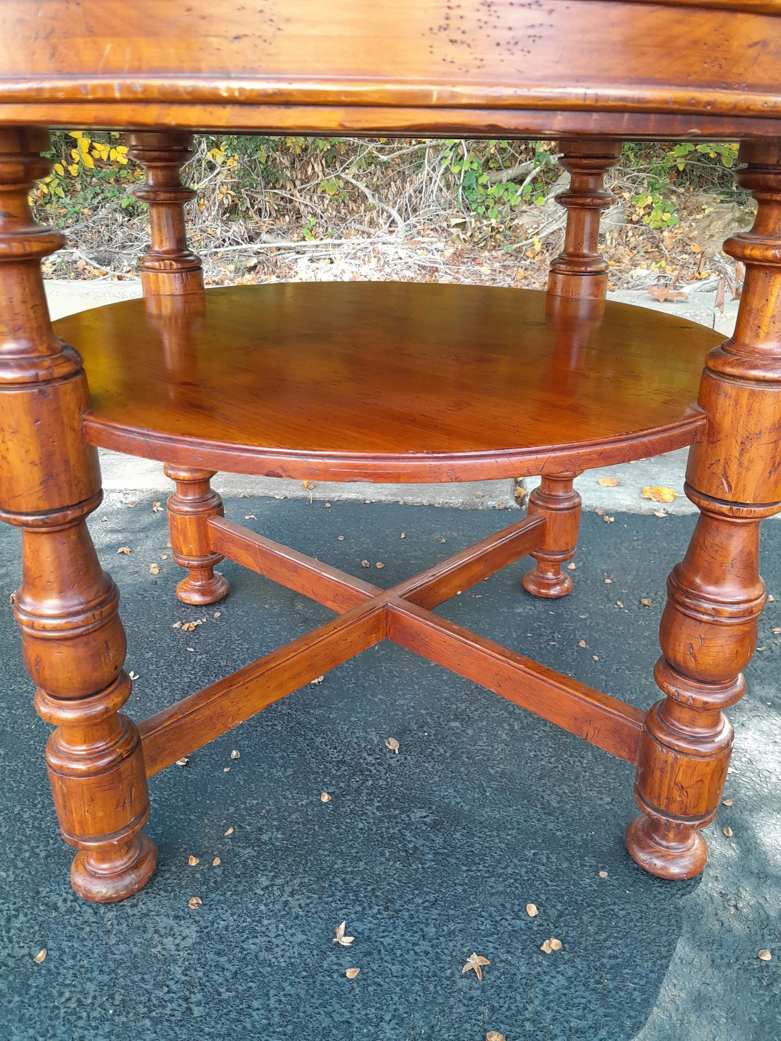1990s Milling Road for Baker Italian Provincial Walnut and Stone Center Side Table - 5