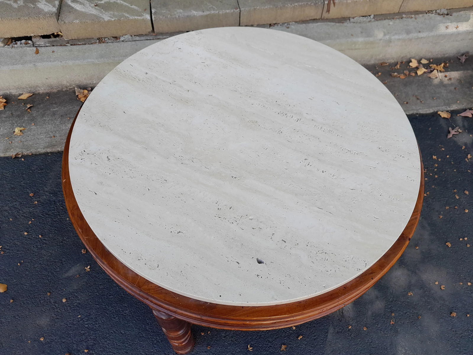 1990s Milling Road for Baker Italian Provincial Walnut and Stone Center Side Table - 8