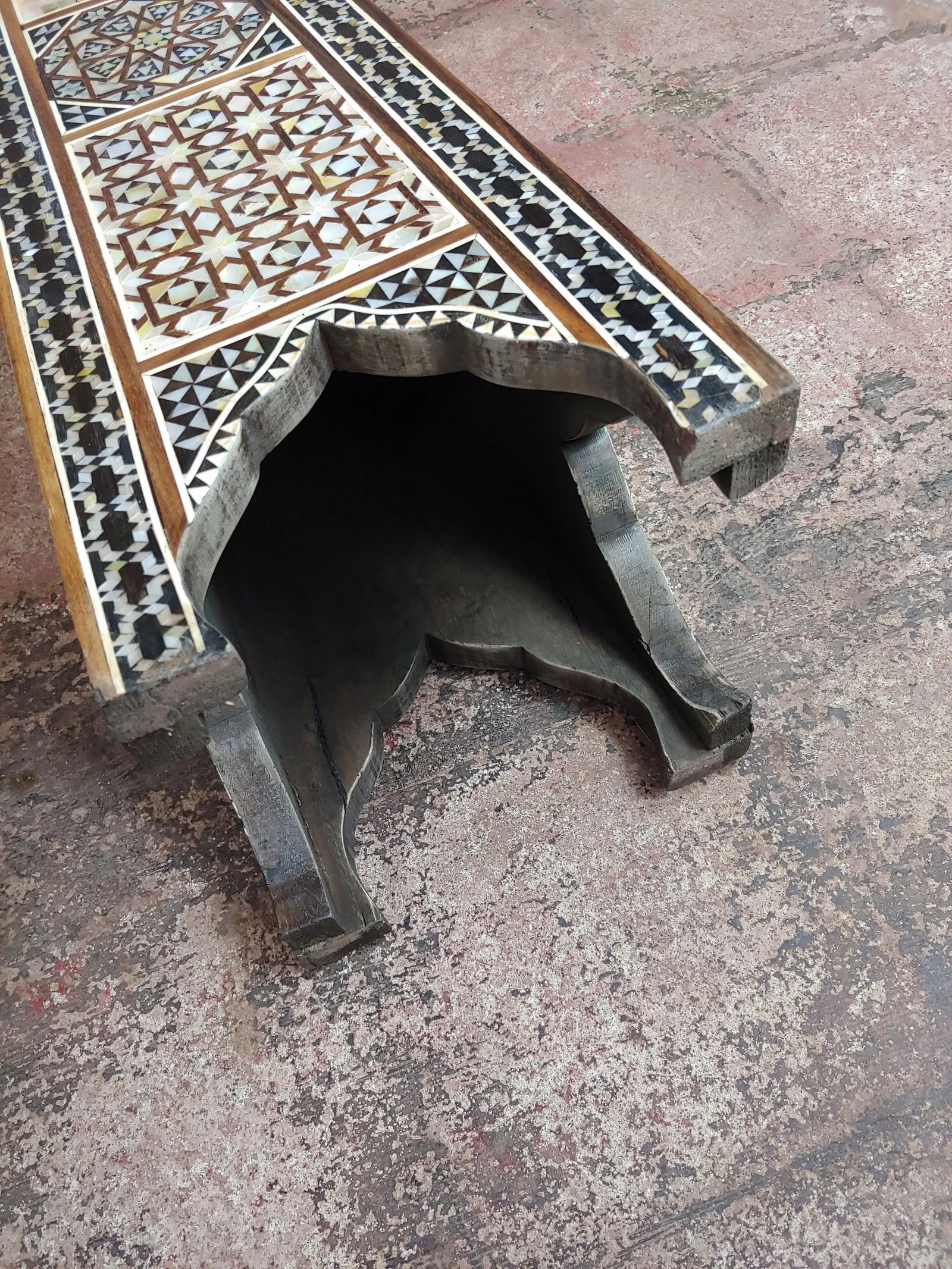 Vintage Syrian "Tower Shaped" Petite Inlaid Stands - a Pair - 9