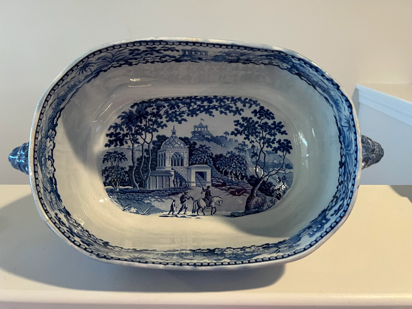 John Rogers Staffordshire "Musketeer" Pattern Soup Tureen & Under Tray C. 1820 - 10