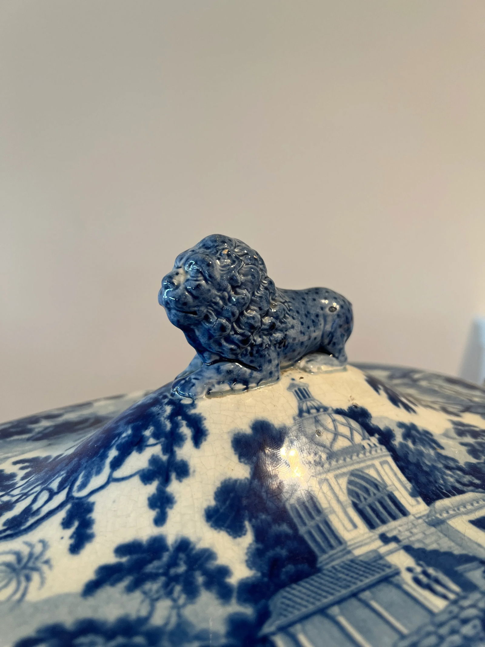 John Rogers Staffordshire "Musketeer" Pattern Soup Tureen & Under Tray C. 1820 - 3