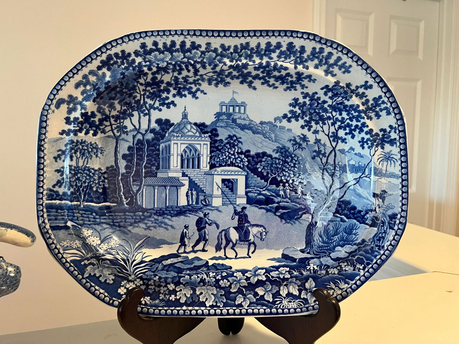 John Rogers Staffordshire "Musketeer" Pattern Soup Tureen & Under Tray C. 1820 - 5