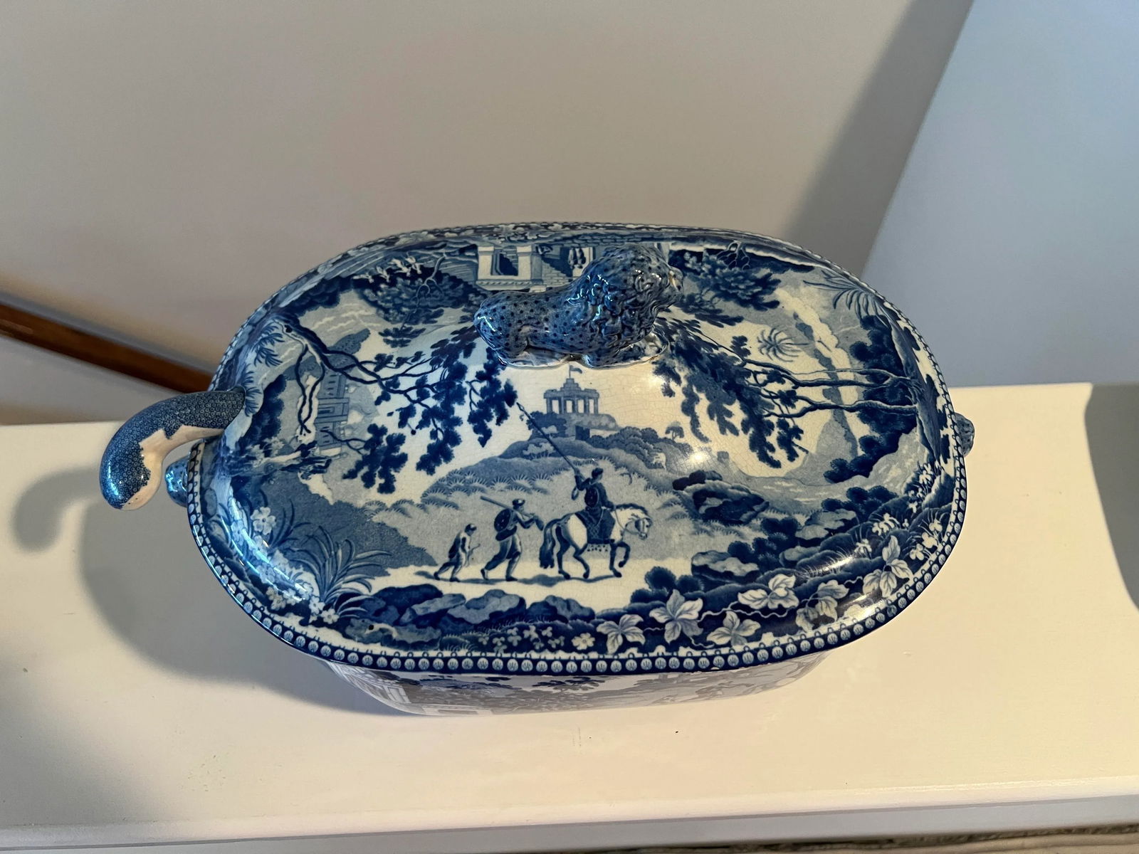 John Rogers Staffordshire "Musketeer" Pattern Soup Tureen & Under Tray C. 1820 - 7