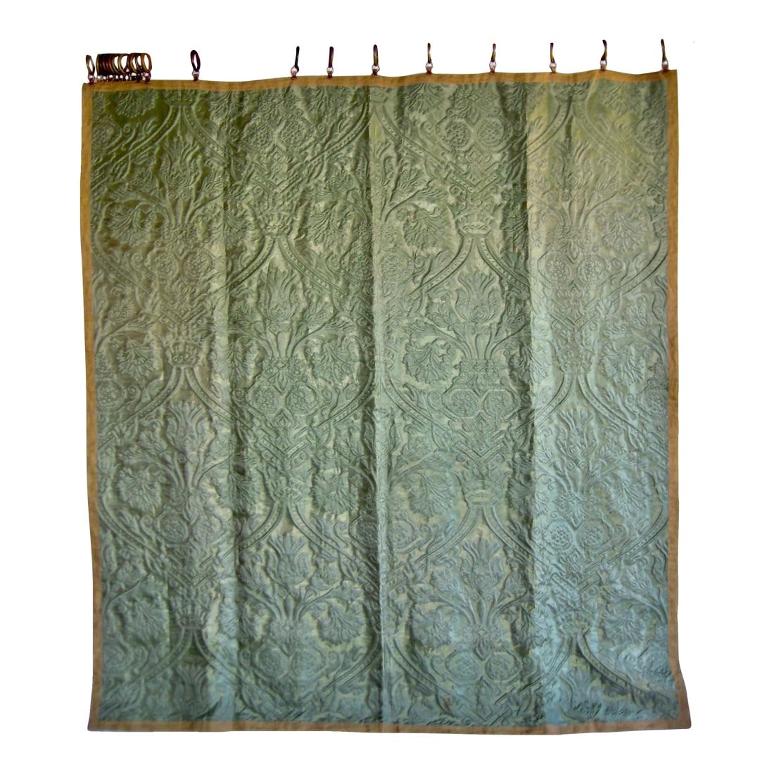 Antique Italian Trapunto Brocatelle Tablecloth: Stunning Baroque design in this exceptional piece very thick relief in the motif that give an unique dimantion to the textile , you will find an intricate floral design and decorative elements that