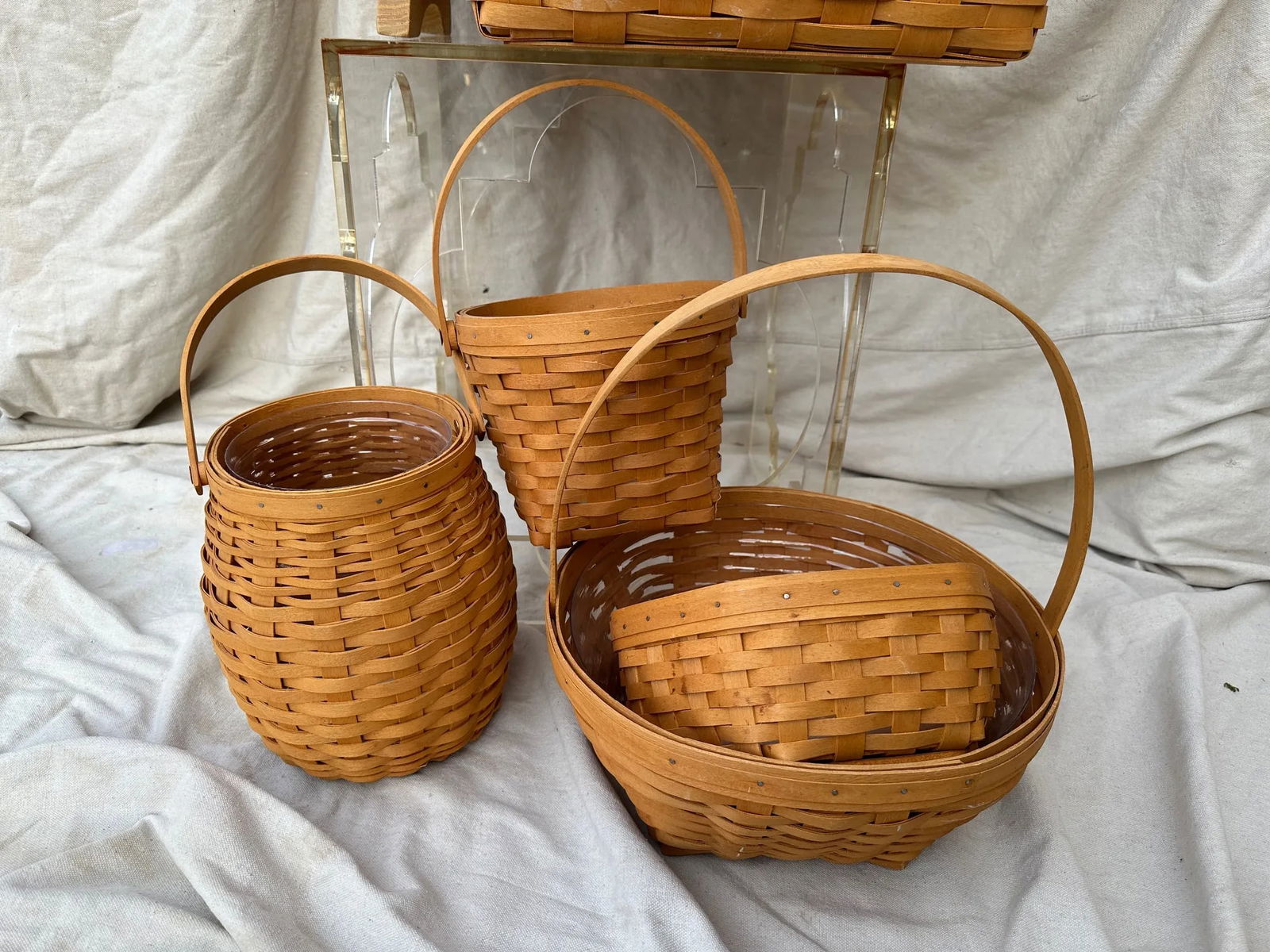 Vintage Lot of 9 Peterboro/Longaberger Handwoven Baskets - 4