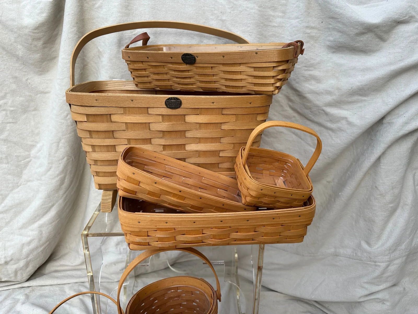 Vintage Lot of 9 Peterboro/Longaberger Handwoven Baskets - 5