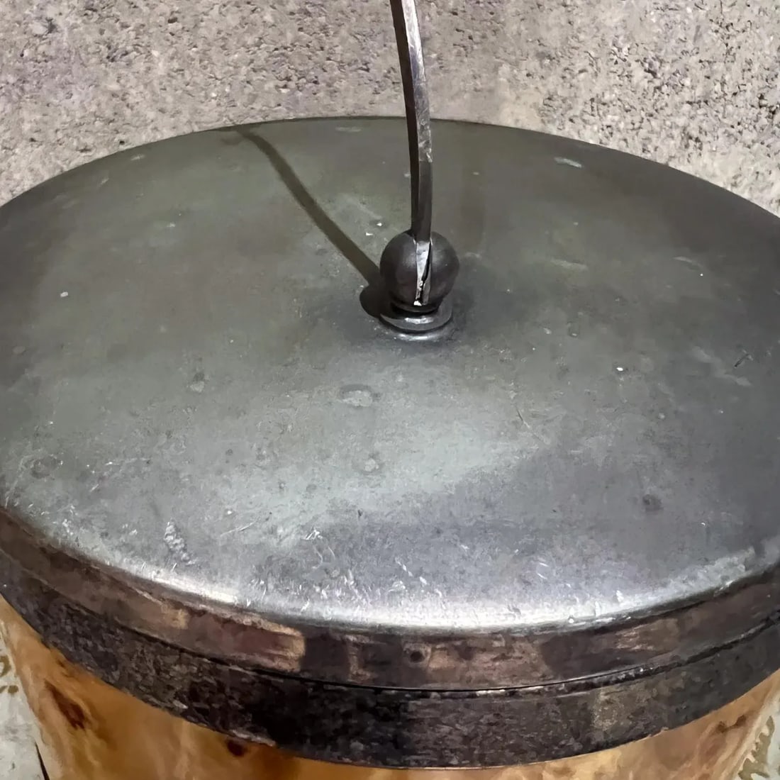 Mid-Century Modern Italian Burl Wood Silver Chrome Ice Bucket Italy - 9