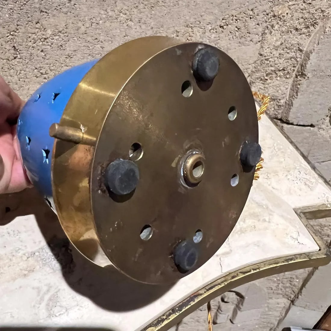 1950s Angelo Lelii Italian Blue Stelline Table Lamps Arredoluce - 8