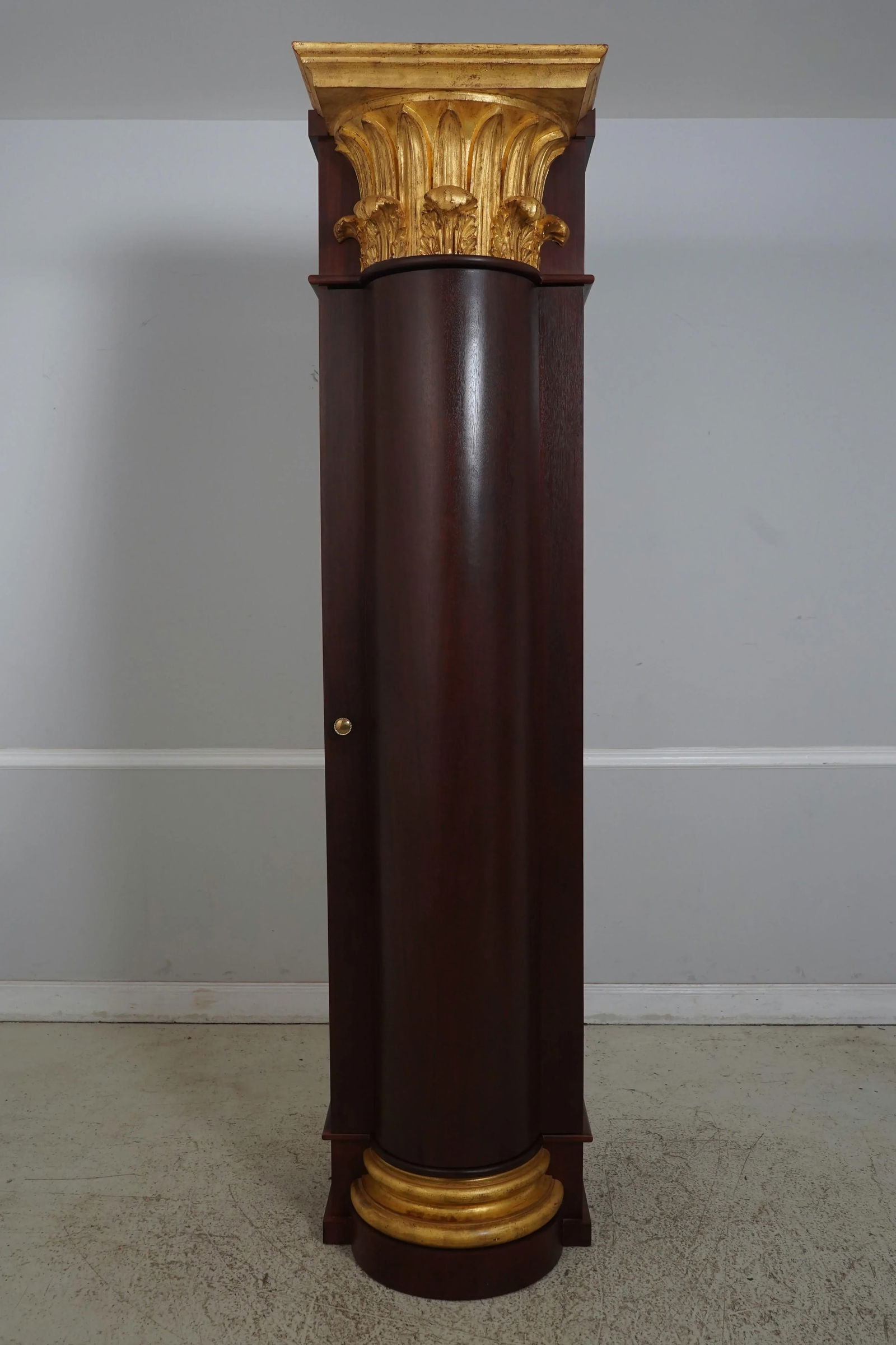 Pair Custom Crafted Large Column 1 Door Cabinets - 2