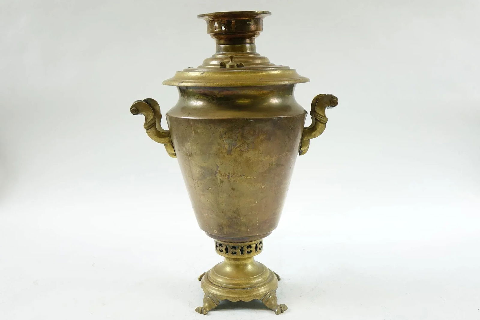 Antique Brass Russian Samovar 19th Century With Stamps 9 - 2