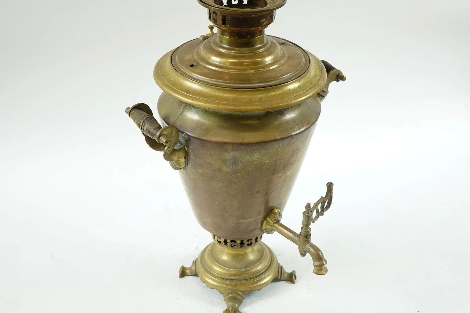 Antique Brass Russian Samovar 19th Century With Stamps 9 - 4