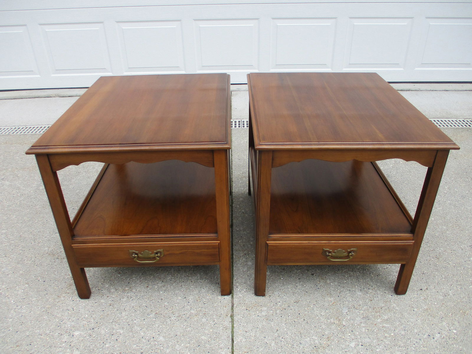 Cherry Chippendale Side Tables - 2