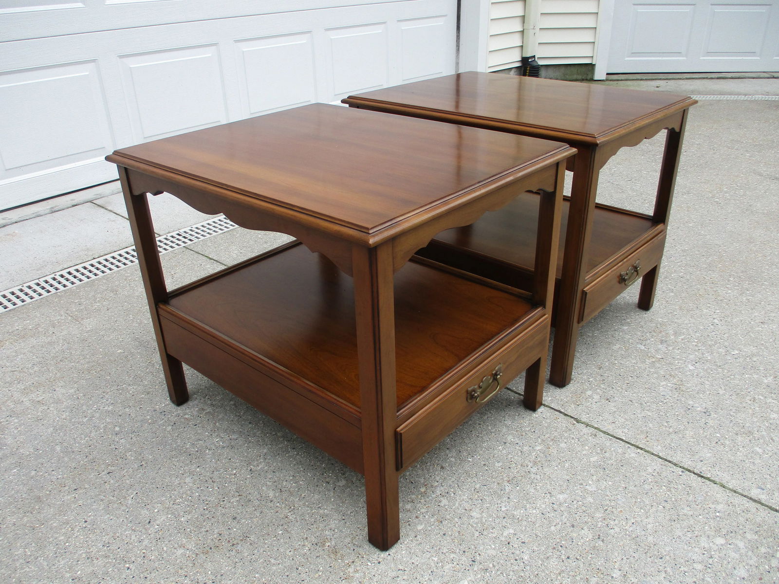 Cherry Chippendale Side Tables - 5