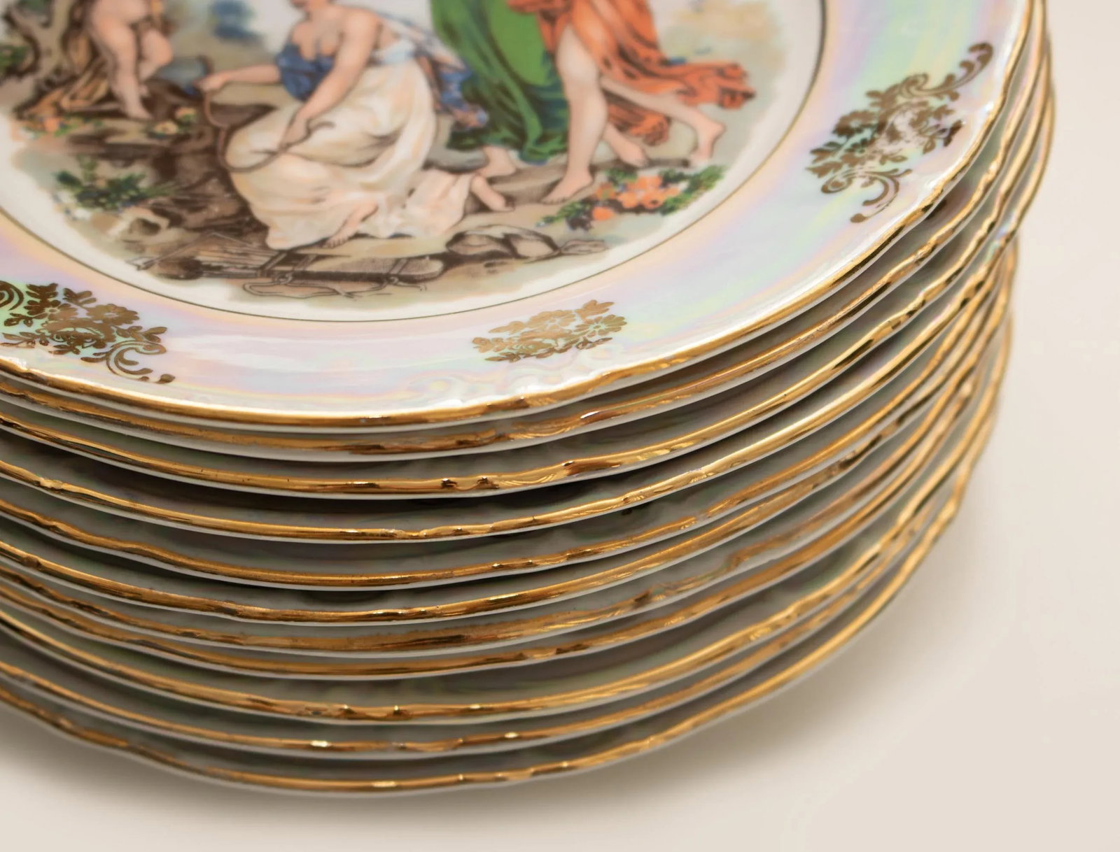 1970s Kahla 22k Gold German Porcelain Dinner Set- 13 Pieces - 12