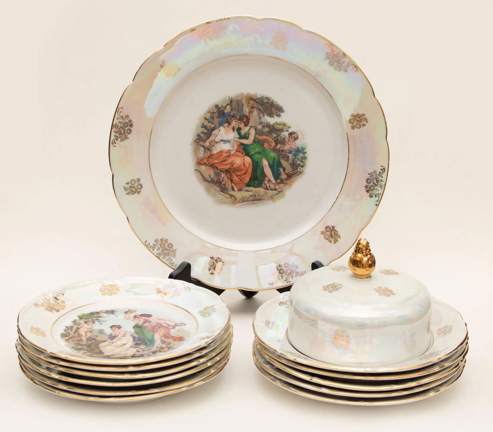 1970s Kahla 22k Gold German Porcelain Dinner Set- 13 Pieces - 2