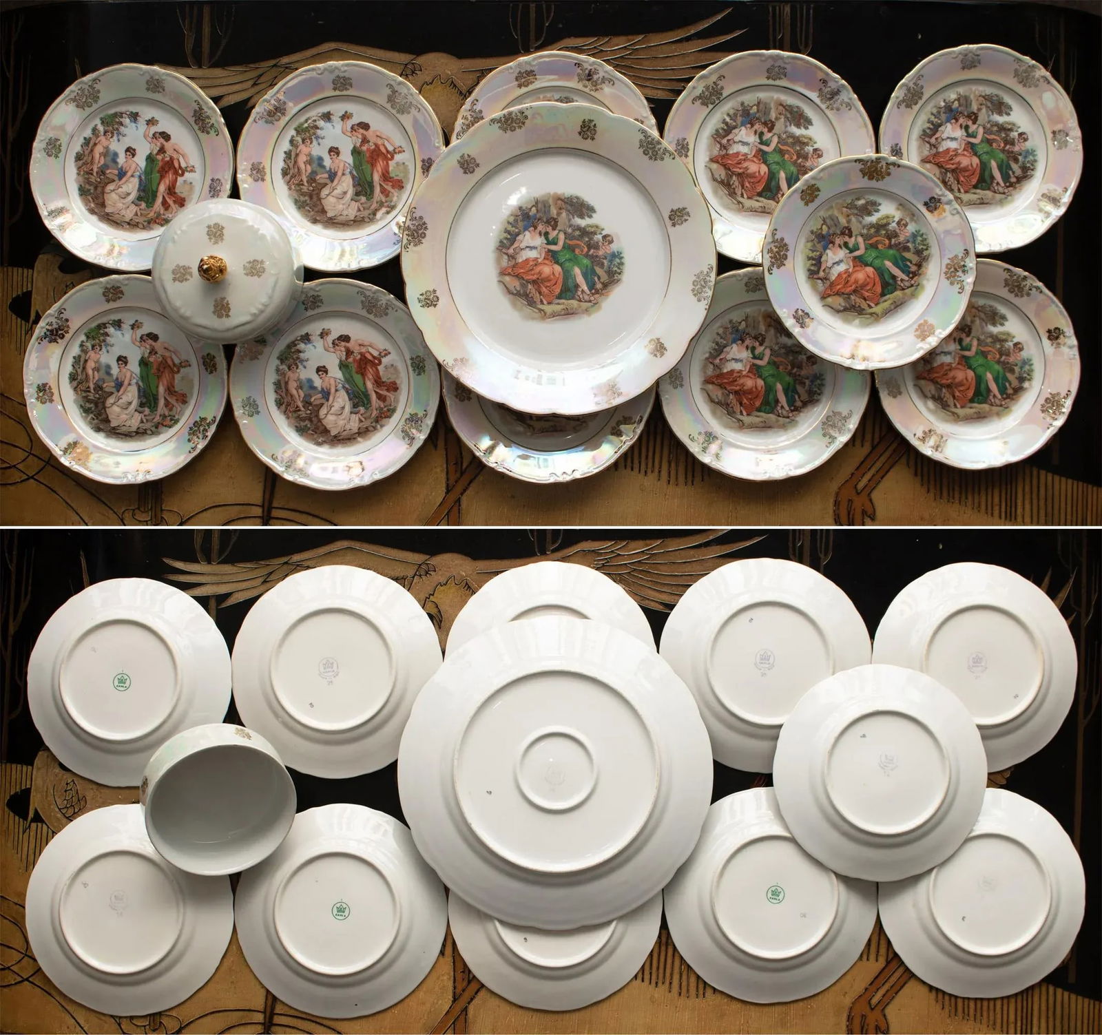 1970s Kahla 22k Gold German Porcelain Dinner Set- 13 Pieces - 7