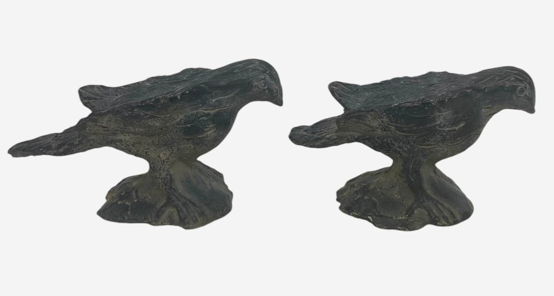 Vintage Hand Forged Cast Iron Decorative Garden Birds - a Pair - 3