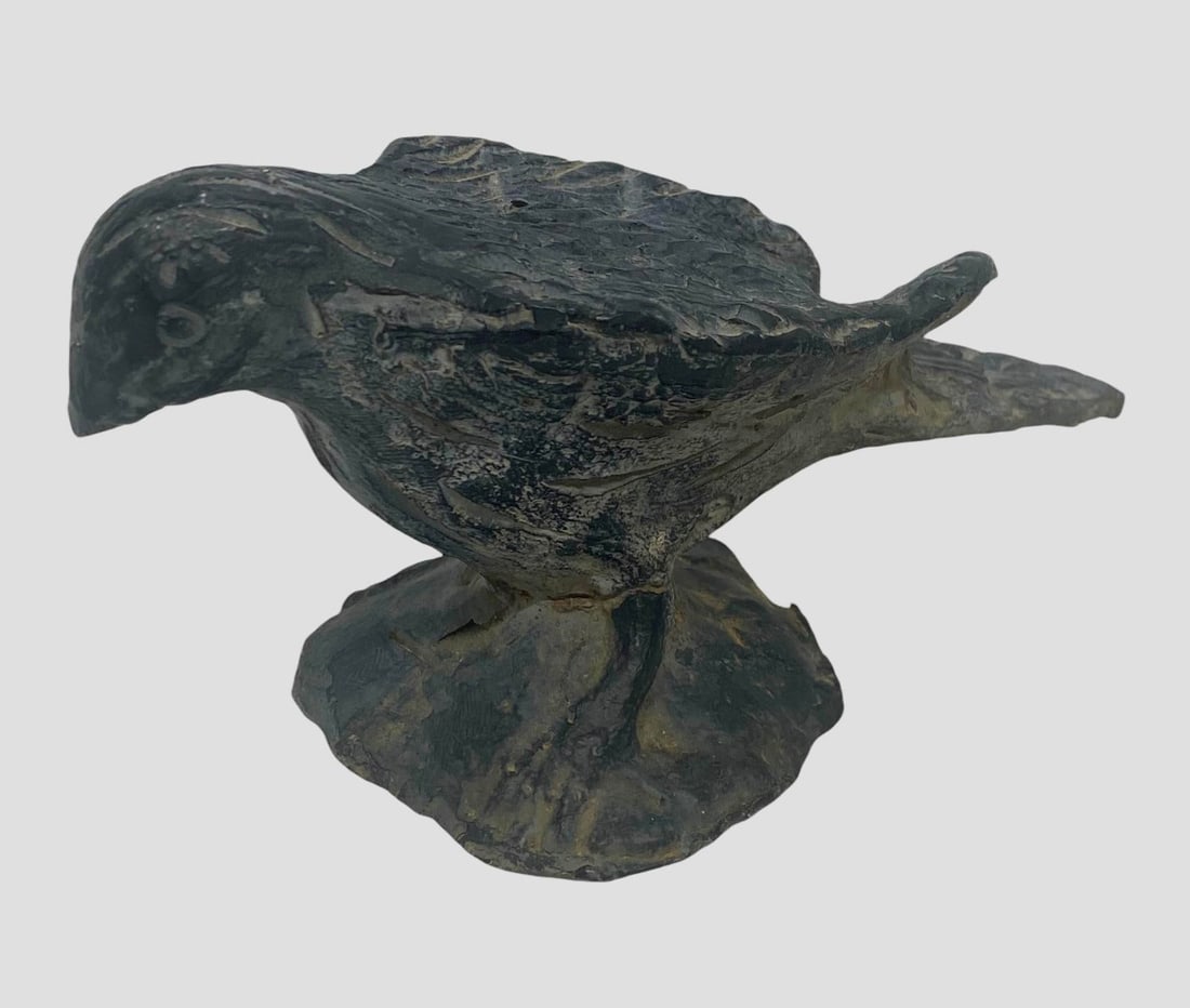 Vintage Hand Forged Cast Iron Decorative Garden Birds - a Pair - 4