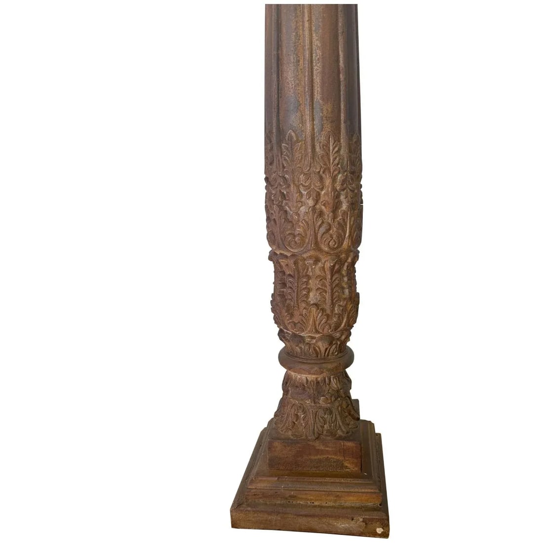 1970s Vintage Hand Carved Tall Freestanding Column With Hook - 4