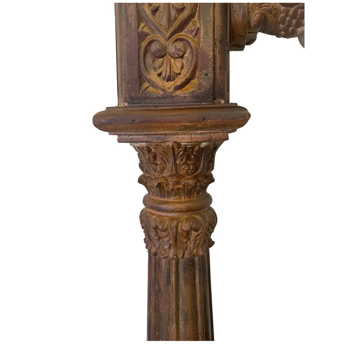 1970s Vintage Hand Carved Tall Freestanding Column With Hook - 6
