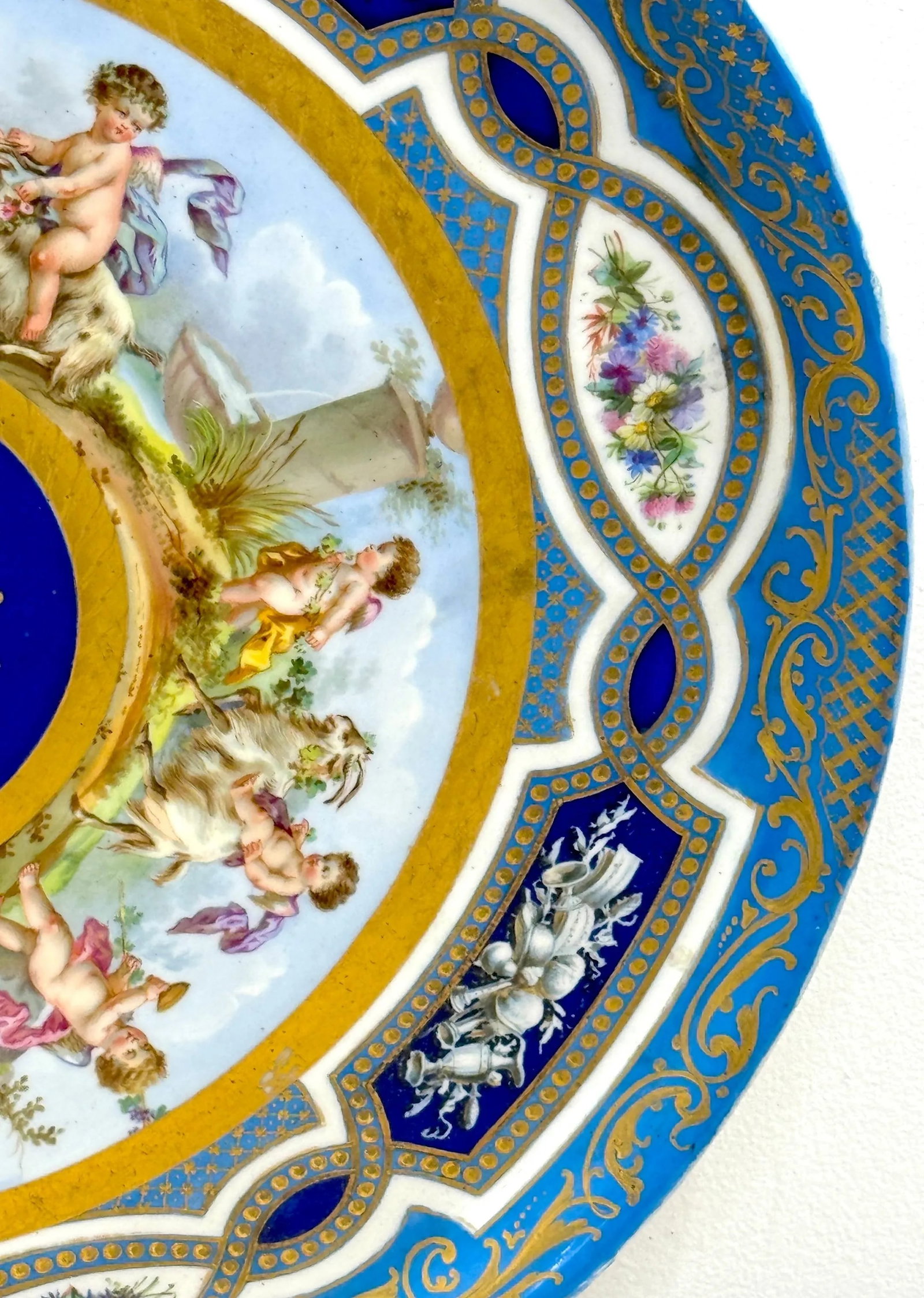 Massive 19th Century Sèvres Porcelain 'Labors of Cupid' Circular Tray - 10