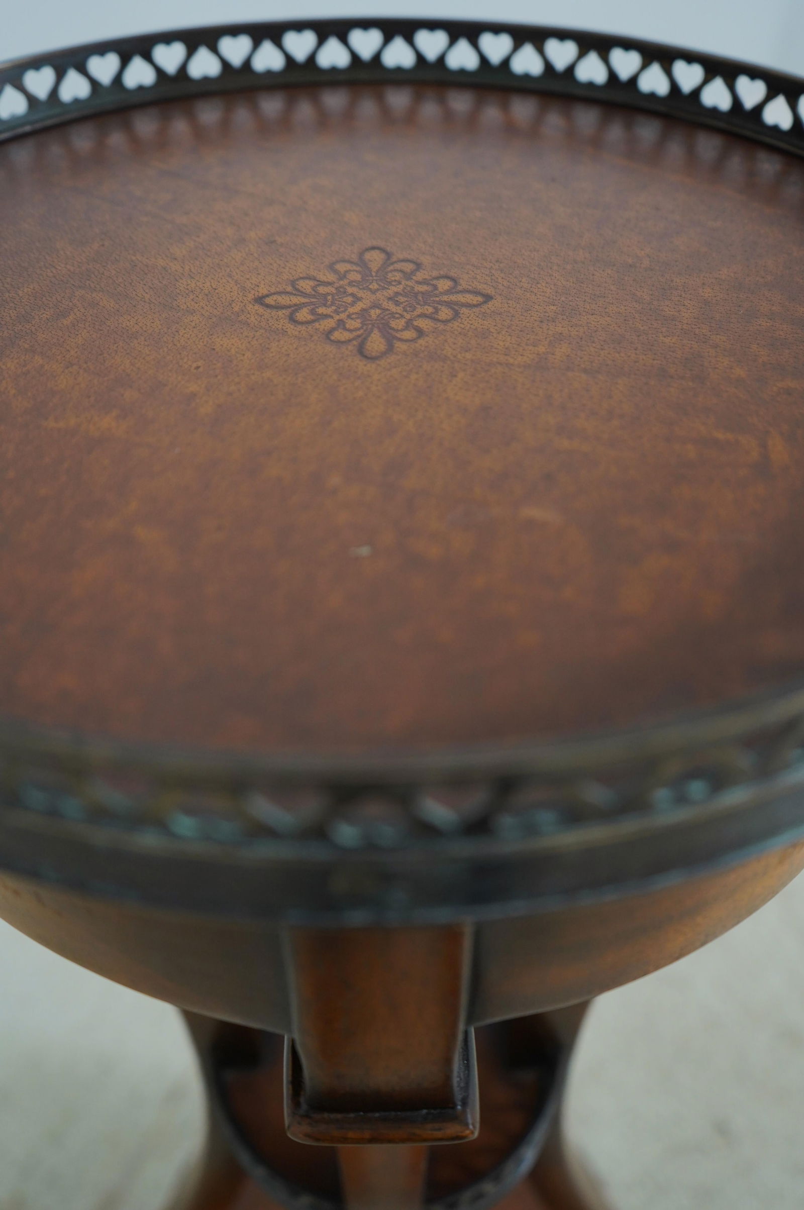 Pair Theodore Alexander Regency Style Leather Top Pedestal Tables - 12