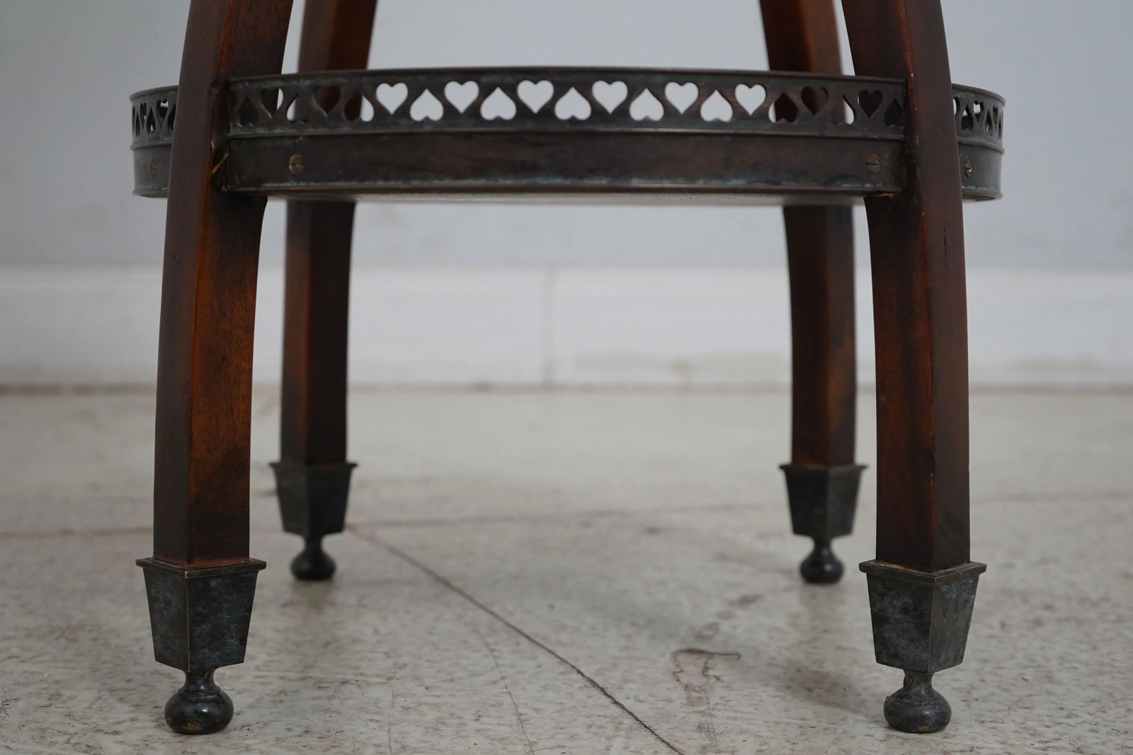 Pair Theodore Alexander Regency Style Leather Top Pedestal Tables - 6