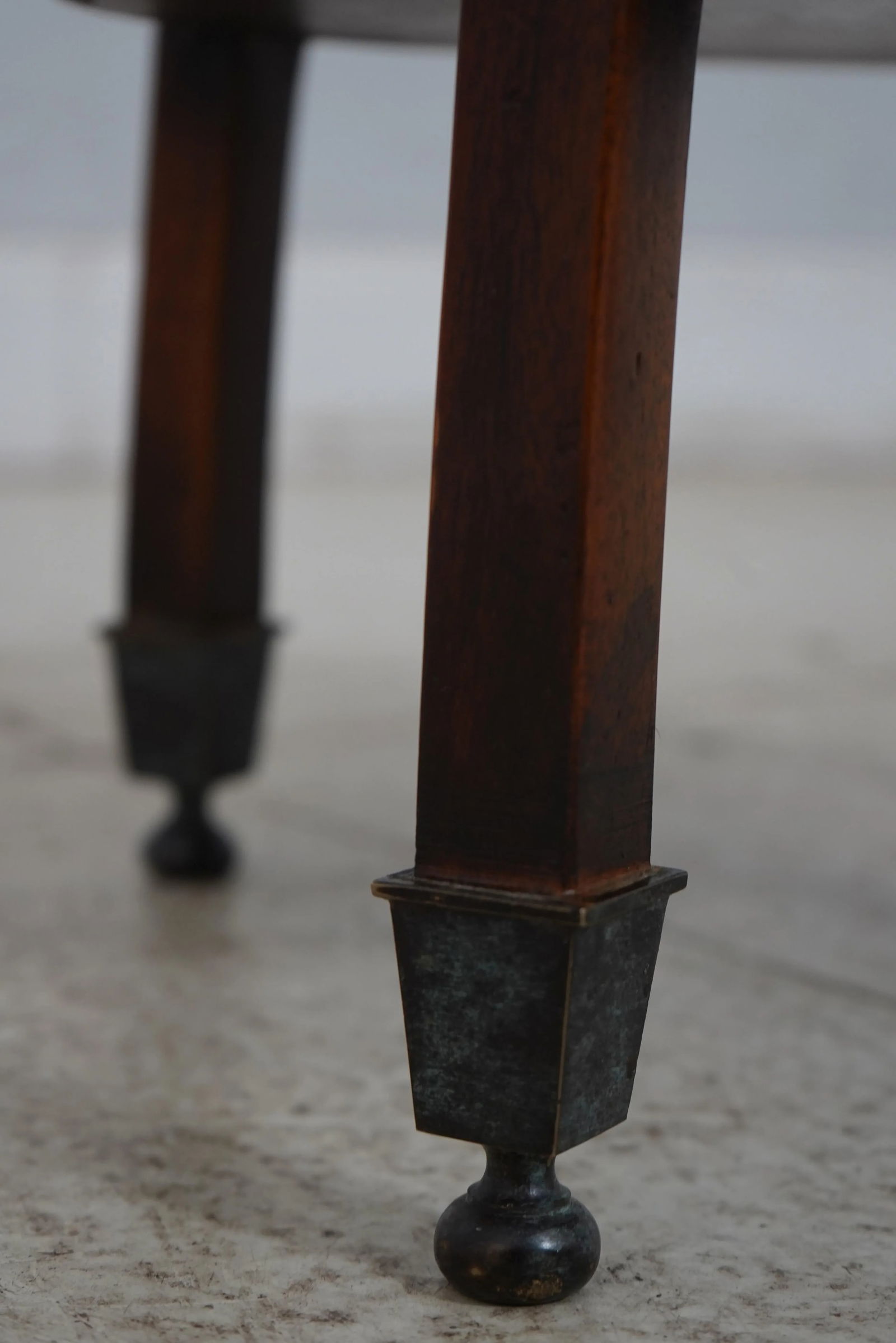 Pair Theodore Alexander Regency Style Leather Top Pedestal Tables - 7