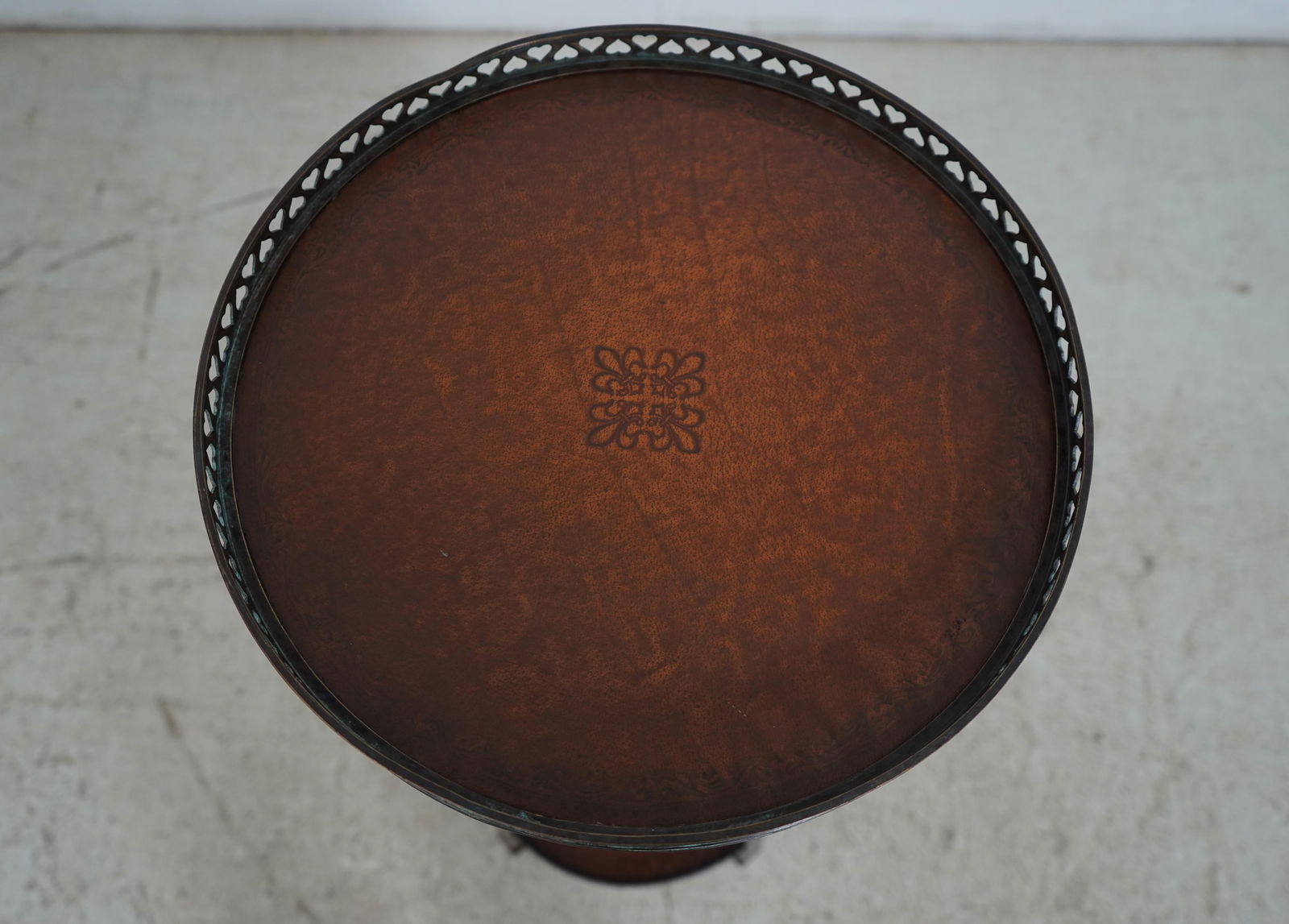 Pair Theodore Alexander Regency Style Leather Top Pedestal Tables - 8