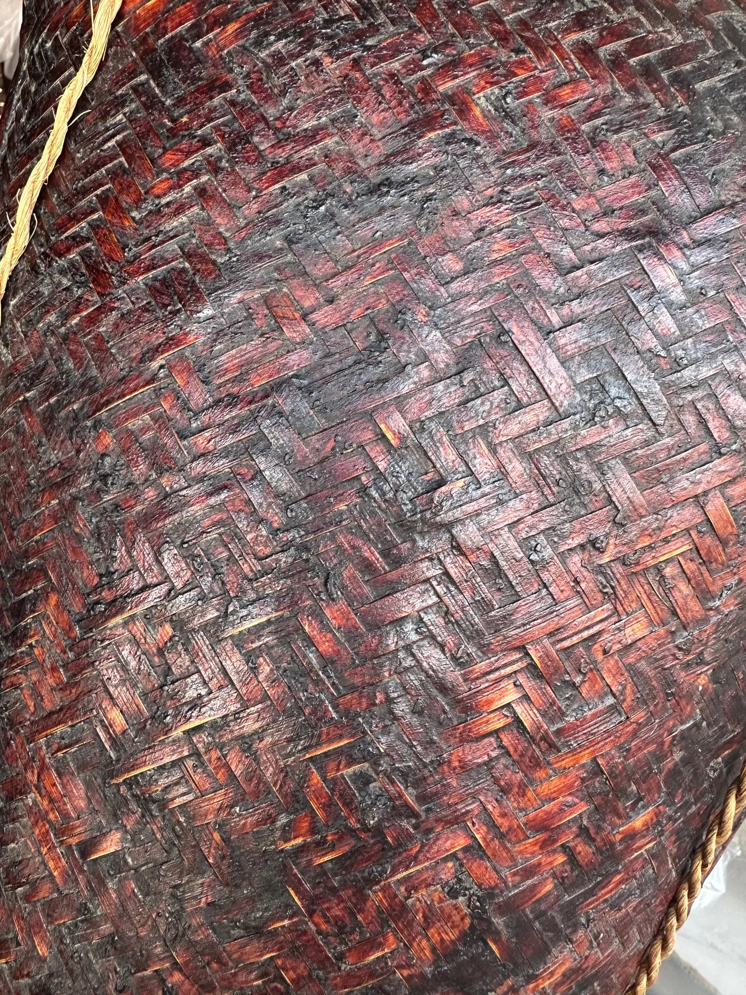 Antique Lacquered Karen Tribe Basket - 7