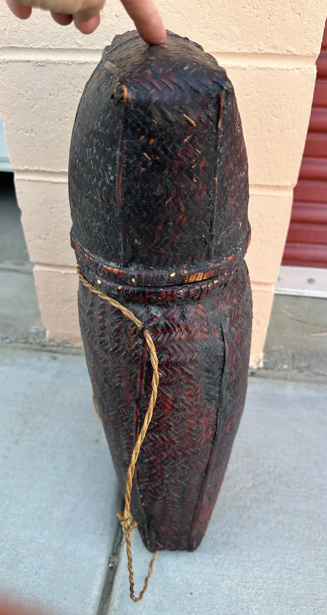 Antique Lacquered Karen Tribe Basket - 9