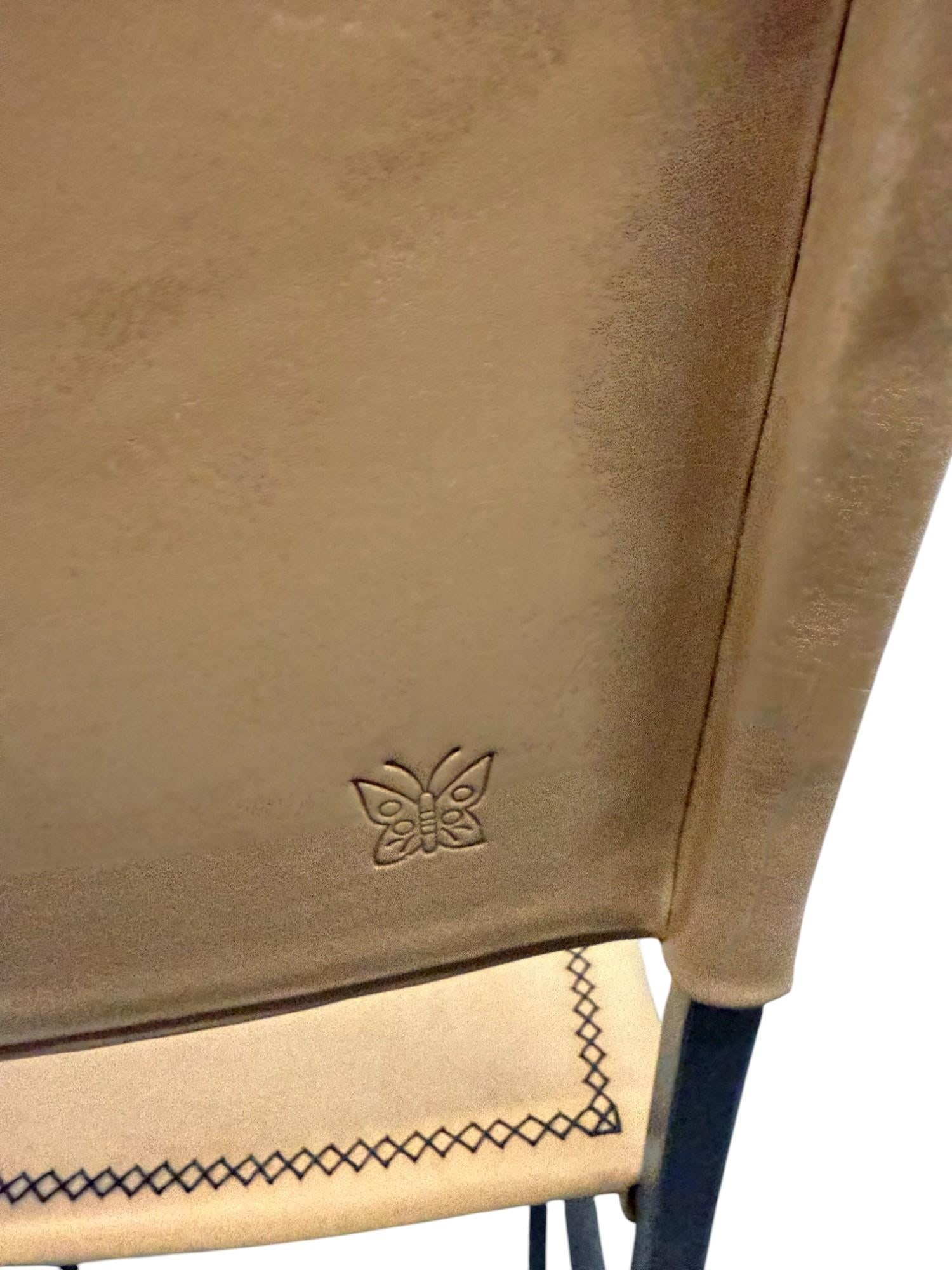 Sol & Luna Tan Leather and Iron Bar Stool - 7