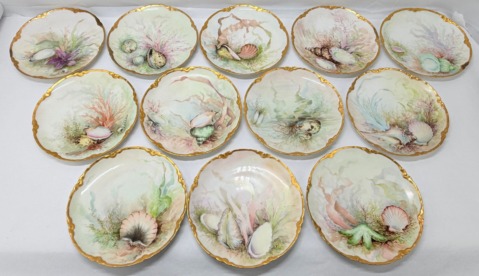 Exceptional 13 Pc, Porcelain Seafood Service by Haviland Limoges Circa. 1890 - 2