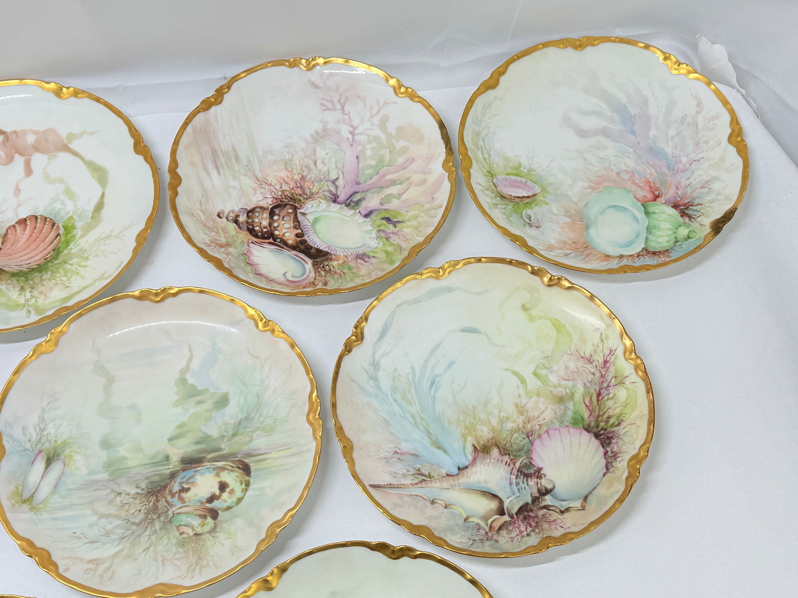 Exceptional 13 Pc, Porcelain Seafood Service by Haviland Limoges Circa. 1890 - 4