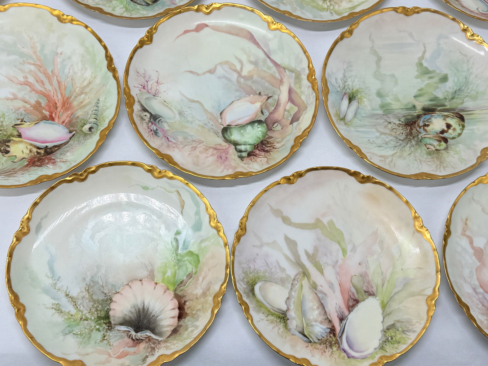 Exceptional 13 Pc, Porcelain Seafood Service by Haviland Limoges Circa. 1890 - 5